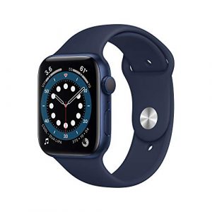 Apple Watch Series 6 (GPS, 44 mm) Caja de aluminio en azul – Correa deportiva azul marino intenso