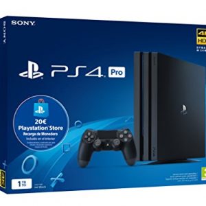 Sony Playstation 4 Pro (PS4) Consola de 1TB + 20 euros Tarjeta Prepago (Edición Exclusiva Amazon) – nuevo chasis G