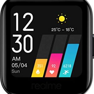realme Watch – Smartwatch, pantalla de 1.4″, mide frecuencia cardíaca PPG y saturación de oxígeno en la sangre (SpO2), 14 modos deportivos, batería de 160mAh (7 a 9 días duración) – Color Negro