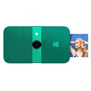 KODAK Smile Cámara digital de impresión instantánea, Cámara de 10MP que abre al deslizarse c/impresora 2×3 ZINK, Pantalla, Enfoque fijo, Flash automático y edición de fotos, Verde