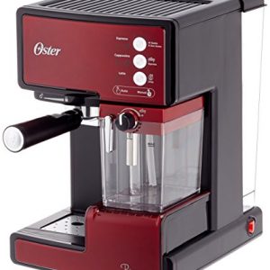 Oster Prima Cafetera automática para Cappuccino, Latte y Espresso con Tratamiento, 1.5 l Agua, 300 ml depósito para Leche, 1238 W, 1 Cups, Acero inoxidable