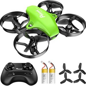 Potensic Mini Drone RC Helicopter Quadcopter para Niños y Principiantes con Control Remoto, Modo sin Cabeza, la Función de Suspensión de Altitud, 3 Modos de Velocidad, 2 Baterías, A20 Verde
