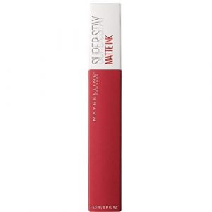 Maybelline New York, SuperStay Matte Ink, Pintalabios Mate de Larga Duración, Tono 20 – Pioneer, Rojo Oscuro