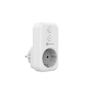 EZVIZ T31 Conector Inteligente, WiFi, Funciona con Alexa, con Control de Aplicaciones y Temporizador, Pantallas Ajustables de Brillo, WiFi, Blanco, 16A, 4000W