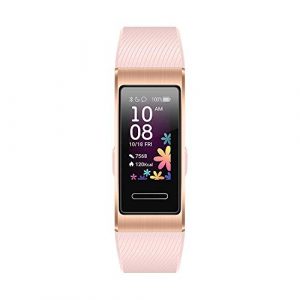 HUAWEI Band 4 Pro – Pulsera de actividad con pantalla AMOLED de 0.95 pulgadas, monitorización continua con TruSeen 3.5 24/7, monitoreo del sueño, GPS incorporado, 5 ATM, color pink gold