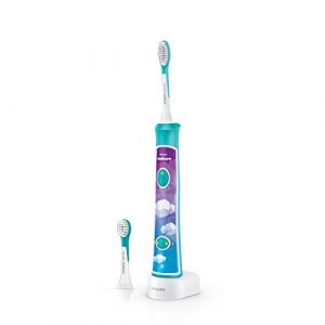 Philips Sonicare For Kids – Cepillo de dientes eléctrico HX6322 / 04, con tecnología de sonido, para niños, limpieza suave, turquesa