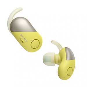 Sony WFSP700NY.CE7 – Auriculares deportivos totalmente inalámbricos (cancelación de ruido, modo sonido ambiente, Bluetooth) , color amarillo, con Alexa integrada