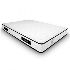 Duérmete Online Premium-Colchón Viscoelástico Cocoa Reversible | Altura 20cm | Tratamiento Sanitized, Espuma, Blanco, 135×180