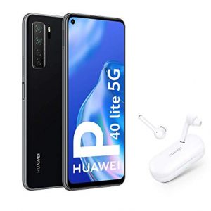 HUAWEI P40 lite 5G – Smartphone con pantalla FullView de 6.5″, Cuádruple Cámara IA de 64MP, 6 GB RAM + 128 GB ROM, Carga rápida de 40W, Dual Sim, Negro + Freebuds 3i