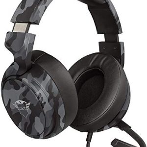 Trust Cascos Gaming GXT 433K Pylo Auriculares Gamer con Micrófono Plegable, Altavoces Activos de 50 mm, Cable Trenzado, para PS4, PS5, PC, Nintendo Switch, Xbox One, Xbox Series X – Negro Camuflaje