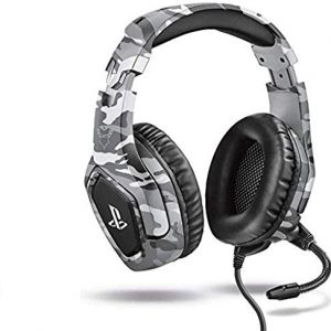 Trust Gaming Cascos PS4 y PS5 Auriculares de Gaming GXT 488 Forze-G, Licencia Oficial para PlayStation, Micrófono Plegable, Altavoces Activos de 50 mm, Cable Trenzado de Nailon de 1.2 m, Gris