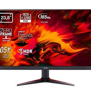 Acer Nitro VG240YS – Monitor de 23,8″ Full HD, con ZeroFrame y FreeSync, 250 nits, Tiempo de Respuesta de 2ms, 2xHDMI – Color Negro