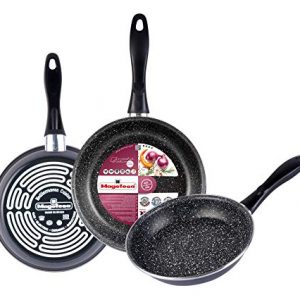 Magefesa K2 Gransasso Juego De Sartenes, Acero esmaltado, Gris Marengo, 18/20/24Ø-cm