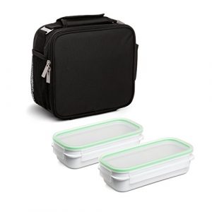 TATAY Urban Food Prime Negro – Bolsa térmica Porta Alimentos con 2 tápers incluidos, 4,7 litros de capacidad, Tela, Negro, 11 x 25.5 x 24.5 cm