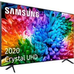 Samsung Crystal UHD 2020 55TU7105- Smart TV de 55″ con Resolución 4K, HDR 10+, Crystal Display, Procesador 4K, PurColor, Sonido Inteligente, Función One Remote Control y Compatible Asistentes de Voz