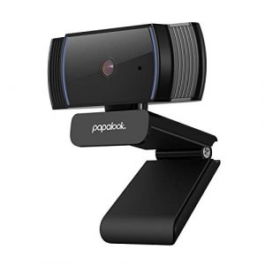 papalook Webcam 1080P, AF925 con Enfoque Automático y Micrófono de Reducción de Ruido,Diseño Plegable, Giratorio de 360 Grados, Cámara de la Computadora Portátil USB – Negro