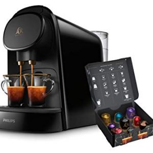Philips L’OR LM8012/60 Barista – Cafetera compatible con cápsula individual/doble, 19 bares presión, depósito 1L, color negro