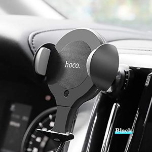 hoco. Cargador inalámbrico Coche ,10W Carga Rápida Qi cargador, Ventilación y Parabrisas Soporte Móvil Coche compatible con Samsung S20/S10+/Note10/9/8, iPhone 11/11 Pro Max/XS Max/Xr