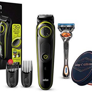 Braun BT3241 – Recortadora de Barba y Cortapelos para Hombre, Eléctrico + King C. Gillette Bálsamo para Barba con Manteca de Cacao, Aceite de Argán y Manteca de Karité
