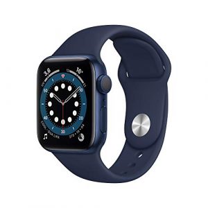 Apple Watch Series 6 (GPS, 40 mm) Caja de aluminio en azul – Correa deportiva azul marino intenso