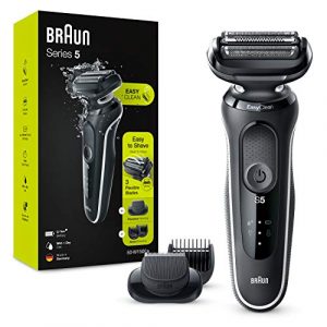 Braun Series 5 50-W1500s Afeitadora Eléctrica, máquina de afeitar barba hombre de lámina , con Recortadora De Barba, Uso En Seco Y Mojado, Recargable, Inalámbrica, Blanco