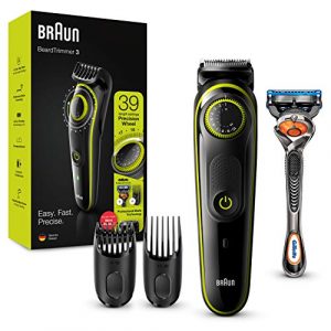 Braun BT3241 – Recortadora de Barba, Máquina Cortar Pelo, Recortadora de Barba y Cortapelos, para Hombre, Cuchillas Afiladas de Larga Duración, Eléctrico, Color Negro/Verde