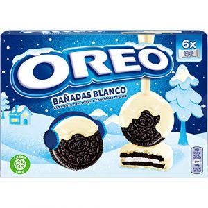 Oreo Bañadas – Galletas de Cacao Rellenas de Crema y Bañadas en Chocolate Blanco – 6 Bolsitas, 246 g