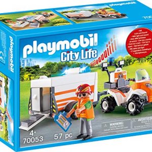 PLAYMOBIL Life City Quad Rescate+Remolque, Color carbón (70053)