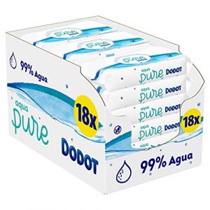 Dodot Aqua Pure – Toallitas Bebé con 99% Agua, 18 Paquetes, 864 Toallitas