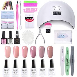 Elite99 Lámpara UV LED para Uñas 24w, 6 Colores Kit de Esmaltes Semipermanentes en Gel UV LED, Base y Top Coat, Semipermanentes, Removedor de Uñas y Accesorios 006
