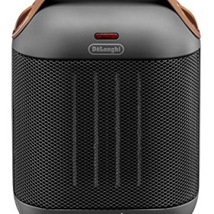 De’longhi HFX30c18 IW – Calefactor cerámico, 1800 w, 2 niveles de potencia, ventilación de verano, termostato ajustable, fácil transporte, antracita