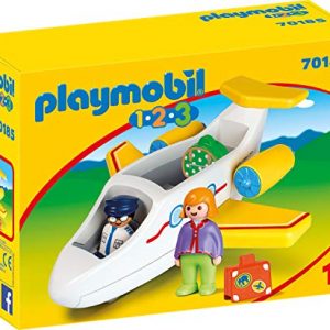 PLAYMOBIL 1.2.3 Avión con Pasajero, Color carbón (70185)