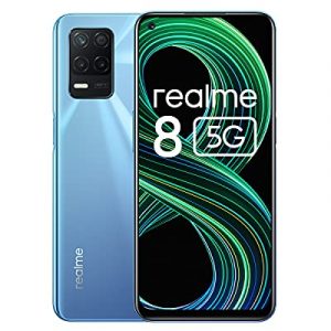 realme 8 5G Smartphone Libre, Procesador Dimensity 700 5G, Pantalla Ultra Smooth de 90Hz, batería masiva de 5000m, cámara con 48MP y modo nocturno, Dual Sim, NFC, 4+64GB, Azul