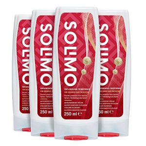 Marca Amazon – Solimo Acondicionador revitalizante protección para el cabello teñido – Paquete de 4 (4 Botellas x 250ml)