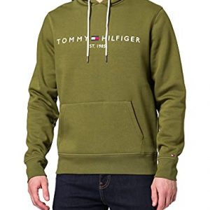 Tommy Hilfiger Tommy Logo Hoody Sudadera con Capucha, Verde (Putting Green), M para Hombre