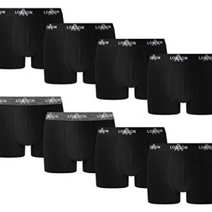FM London Fitted Boxer, Negro (Black 01), Medium (Pack de 8) para Hombre