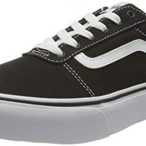 Vans Ward Platform, Zapatillas Mujer, Canvas Black/White, 38 EU