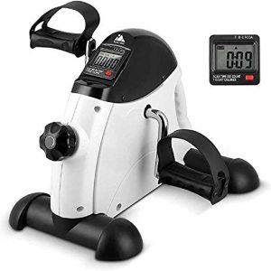 AGM Mini bicicleta de fitness para casa, entrenamiento de brazos y piernas, aparato de fitness, aparato deportivo para casa, entrenamiento en casa, oficina (blanco)