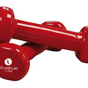 Rehab europa Epoxy Mancuerna, Juventud Unisex, Rojo-Rojo, 2 x 0.5 kg, 13 cm