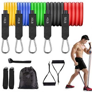 Phiraggit Traje con Banda de Resistencia, con asa y Banda elástica para Ejercicios de Anclaje en la Puerta, Adecuado para Deportes Masculinos y Femeninos, Pilates (Incluye Bolsa de Almacenamiento)