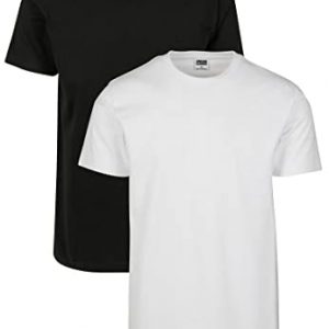 Urban Classics Basic tee 2-Pack Camiseta, Blanco (White/White), L (Pack de 2) para Hombre