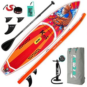 FunWater Tabla de Surf de Remo Hinchable de 350x84x15cm Accesorios Completos, Jóvenes y Adultos con Remo Ajustable, Bomba, Mochila Viaje ISUP, Correa, Bolsa Impermeable, Apacidad Carga de hasta 150kg