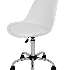 La Silla Española Sanabria Silla de Oficina, Piel Sintética, Blanco, 48x42x100 cm