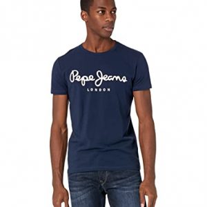 Pepe Jeans Original Stretch N, Camiseta Hombre, Azul (595azul Marino), L