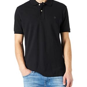 SPRINGFIELD Polo Manga Corta Basic Camiseta, Negro, S para Hombre