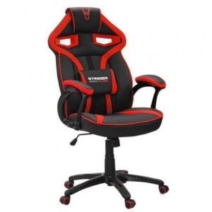 Woxter Stinger Station Alien V2.0 Red – Silla Gaming (Eje de Acero, Levantamiento (Gas Pistón Clase 4), Ergonómica, Reposabrazos Acolchados, Altura Ajustable, Ruedas antiarañazos y Cojín Lumbar)