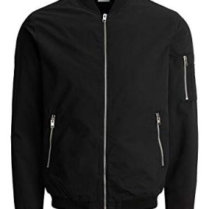Jack & Jones Jjerush Bomber Noos Chaqueta, Negro, M para Hombre