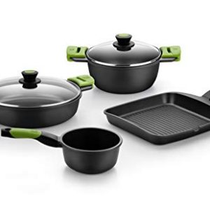 BRA PRIOR Batería 4 piezas de aluminio fundido con antiadherente, apta para todo tipo de cocinas Incluso inducción [Amazon Exclusive]