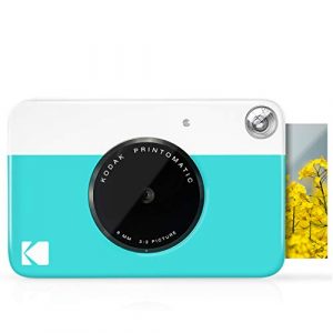 Kodak Printomatic – Cámara de impresión instantánea, imprime en Papel Zink 5 x 7.6 cm con respaldo adhesivo, azul