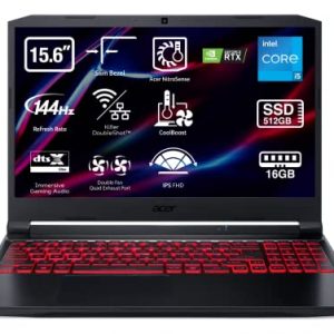 Acer Nitro 5 AN515-57 – Ordenador Portátil Gaming 15.6″ Full HD LED (Intel Core i5-11400H, 16GB RAM, 512GB SSD, GTX 3050Ti, UEFI Shell) Negro – Teclado QWERTY Español